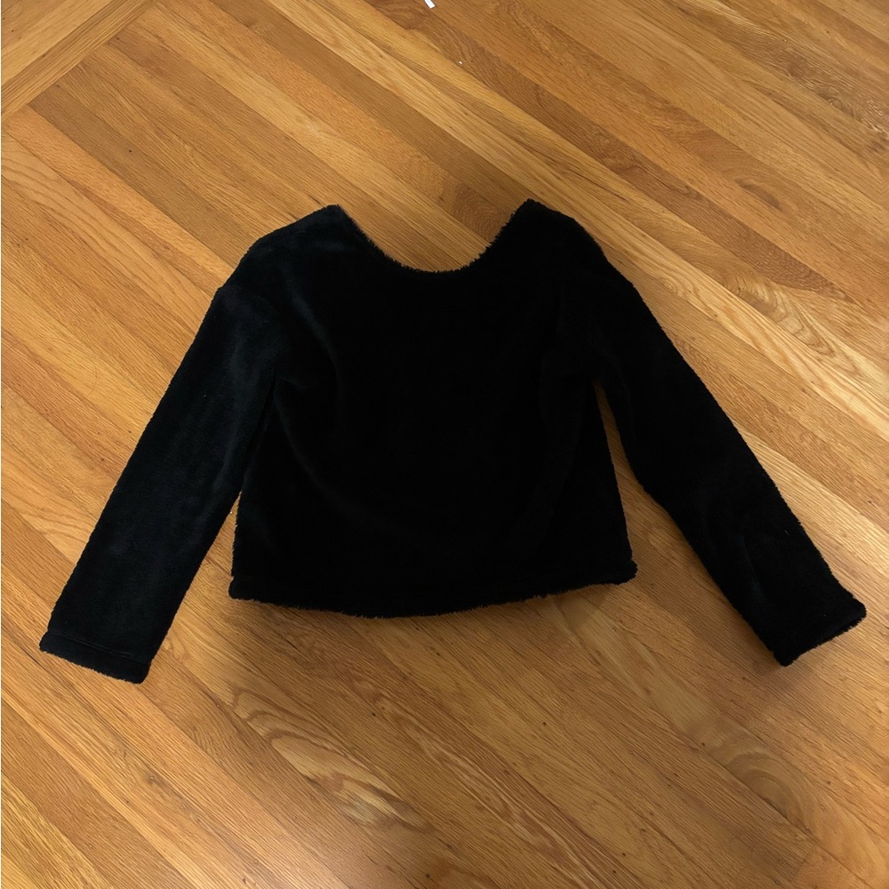 Reformation Black Fleece / Faux Fur Sweater